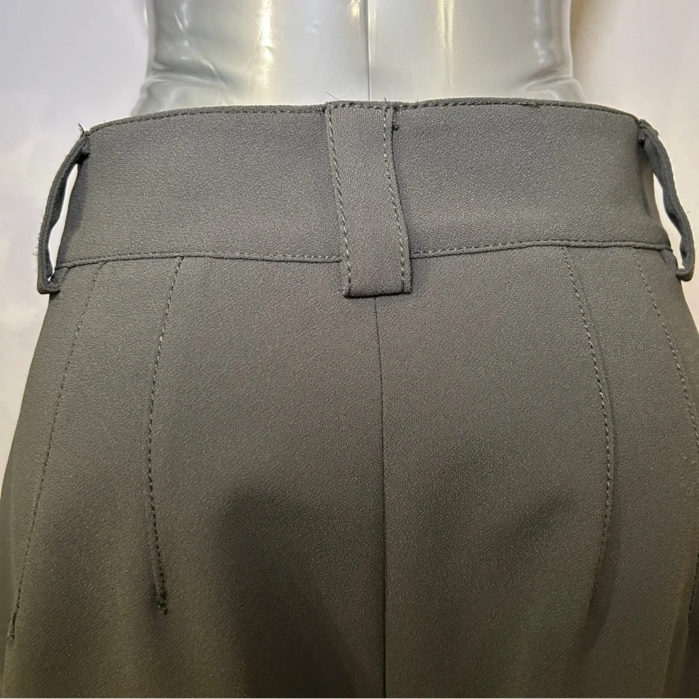 Zara Dark Green High-Waisted Wide-Leg Pants